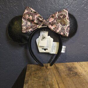 Disney Parks Loungefly Animal Print Minnie Mouse Bow Ears Headband One Size NWT